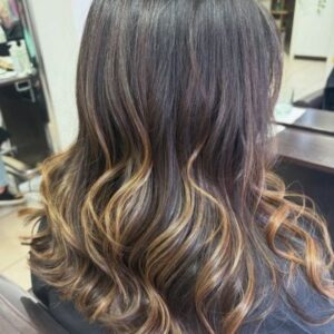 Rich mocha brunette autumn hair colour at High Wycombe salon for glossy shine and depth