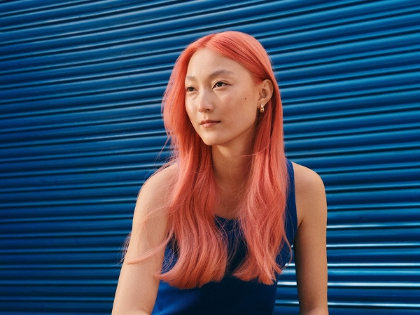 glossy peach copper hair colour Bellini trend High Wycombe salon